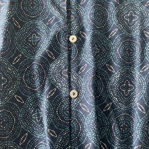 Lucky Brand sleeveless v-neck button up top, tie waist, dark blue, new, medium